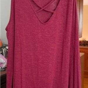 Old Navy Women's Crisscross V-Neck Tank Top in Raspberry